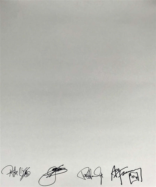 KISS Rare Group Signed Blank 20" x 32" Poster (Beckett/BAS)