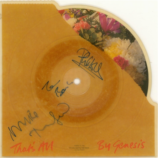 Genesis Rare Group Signed "Thats All" Album Sleeve w/ Phil Collins! (JSA)