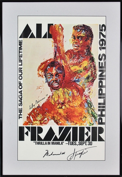 Muhammad Ali & Joe Frazier Signed & Framed 13" x 21” "Thrilla In Manila" Print (Beckett/BAS Graded GEM MINT 10)