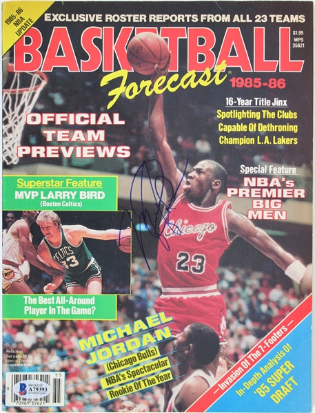 Michael Jordan Signed 1985-86 Basketball Forecast Magazine (Beckett/BAS)