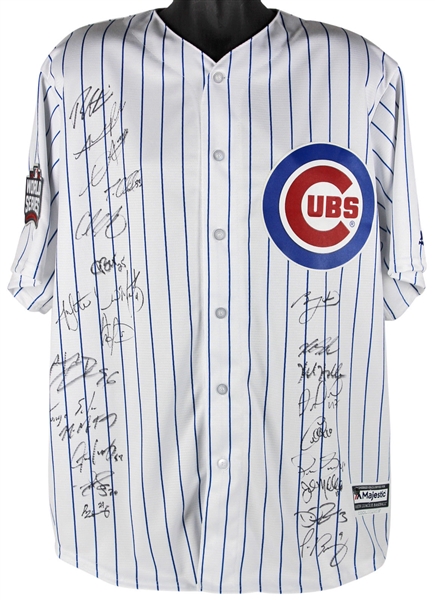 2016 W.S. Champion Chicago Cubs Team-Signed Jersey w/ 23 Signatures (Beckett/BAS Guaranteed)