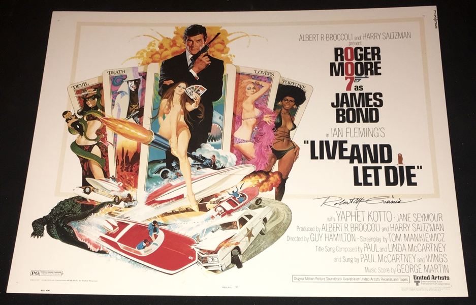 James Bond: Robert McGinnis Rare Signed 11" x 14" Poster for "Live and Let Die" (BAS/Beckett Guaranteed)