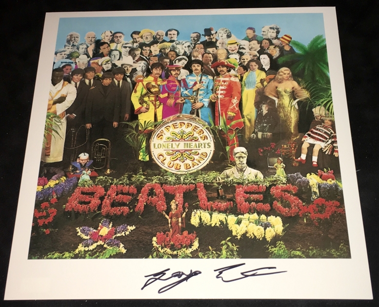 Geoff Emerick (Sound Engineer) Signed 12" x 12" Sgt. Pepper Print (BAS/Beckett Guaranteed)
