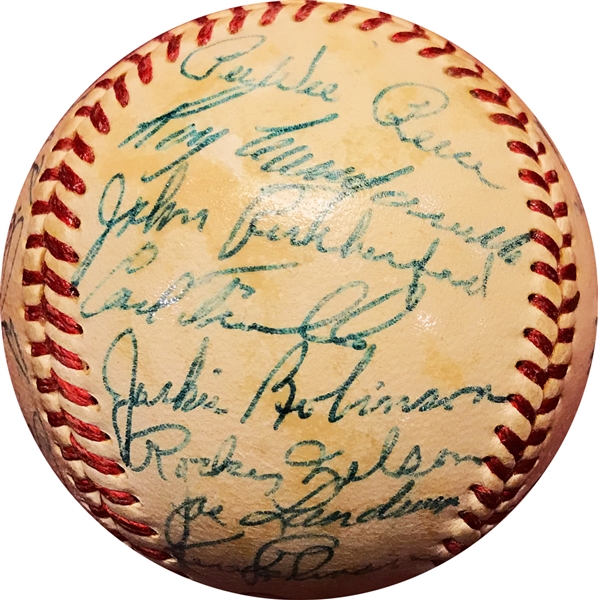 1952 Brooklyn Dodgers Team Signed Baseball w/Campanella, Robinson, Reese, etc (PSA/DNA)