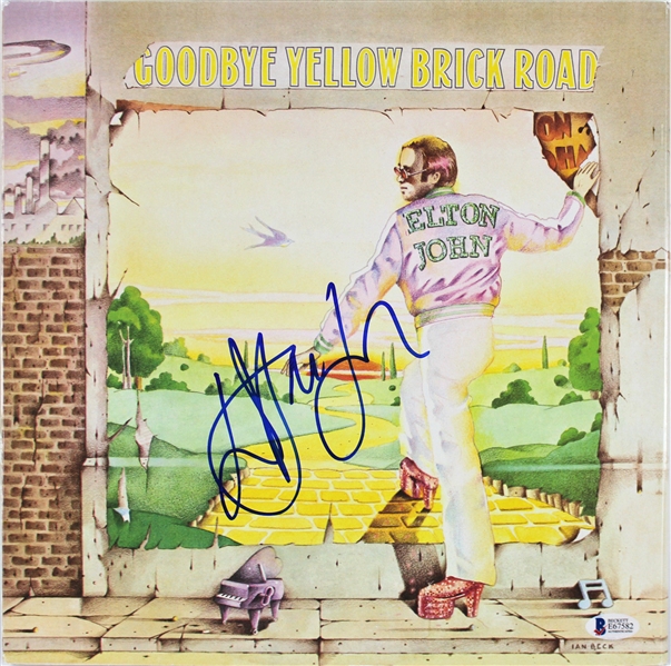 Elton John In-Person Signed "Goodbye Yellow Brick Road" Record Album Cover (Beckett/BAS)