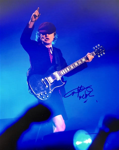 AC/DC: Angus Young In-Person Signed 11" x 14" Color Photo (Beckett/BAS Guaranteed)