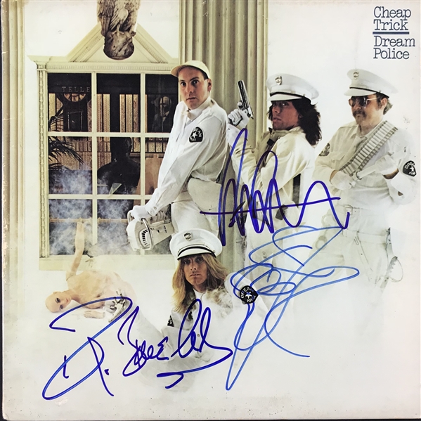 Cheap Trick "Dream Police" Group Signed Record Album Cover (4 Sigs)(Beckett/BAS Guaranteed)