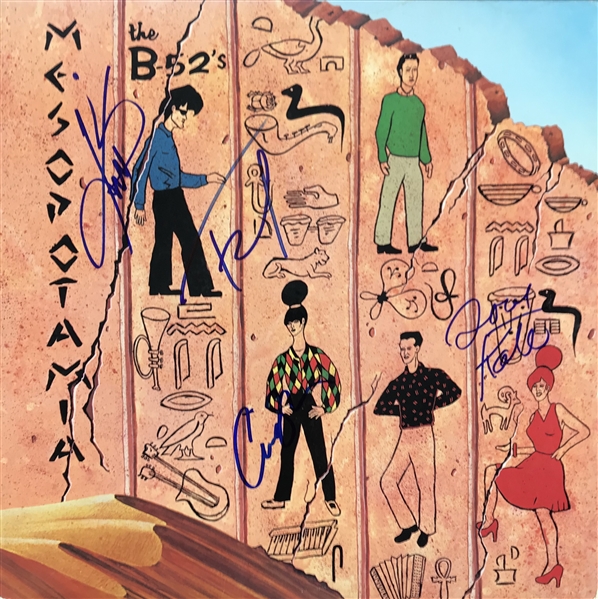 The B-52s Group Signed "Mesopotamia" Record Album Cover (Beckett/BAS Guaranteed)
