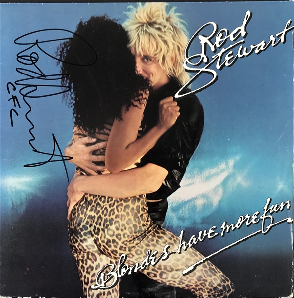 Rod Stewart In-Person Signed "Blondes Have More Fun" Record Album Cover (Beckett/BAS Guaranteed)