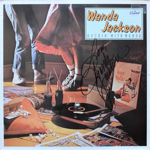 Wanda Jackson: Lot of Three (3) Signed Record Album Covers (Beckett/BAS Guaranteed)