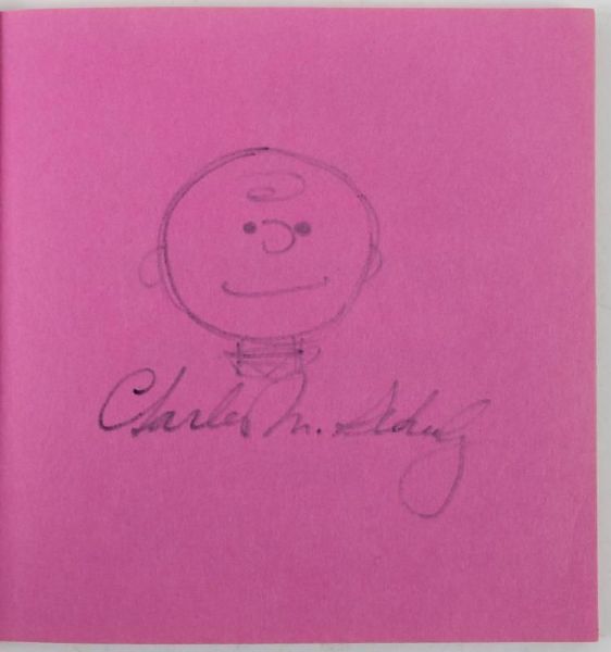 Charles M. Schulz "Charlie Brown" Sketch and Signature in "Love is Walking Hand in Hand" Book (PSA/DNA)