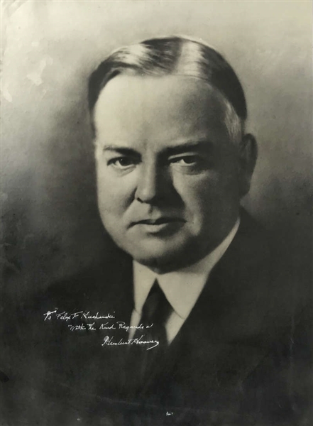 Herbert Hoover Rare Signed 17" x 24" Over-Size Photograph, The Largest We Have Ever Seen! (Beckett/BAS)