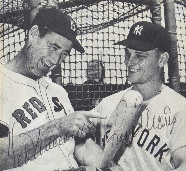 Ted Williams & Roger Maris Rare Vintage Dual Signed 4" x 4" Candid Moment Photograph (JSA)