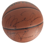 1995-96 World Champion Chicago Bulls Team Signed Game Issued Basketball w/ Jordan, Pippen & More! (Beckett/BAS)