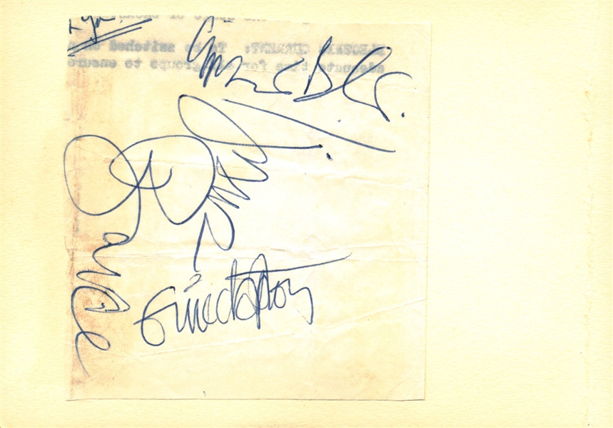 Cream Vintage Group Signed 3.5" x 4" Album Page w/ Clapton, Bruce & Baker! (REAL/Epperson)