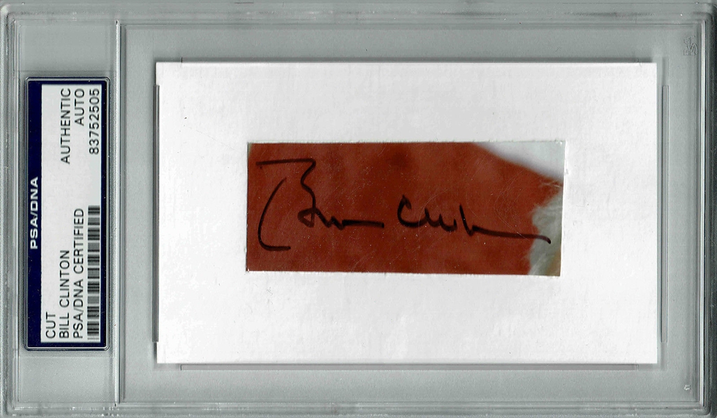 Bill Clinton Near-Mint Signed 1" x 2.5" Album Page (PSA/DNA Encapsulated)