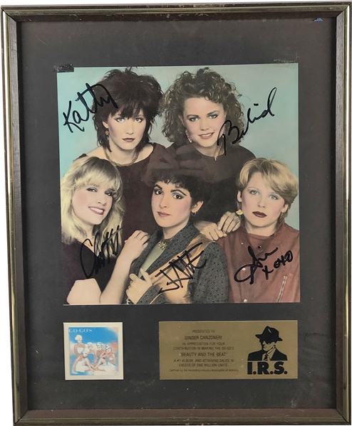 The Go-Gos Group Signed "Beauty and the Beat" Framed 21" x 17" Award Display (Beckett/BAS Guaranteed)