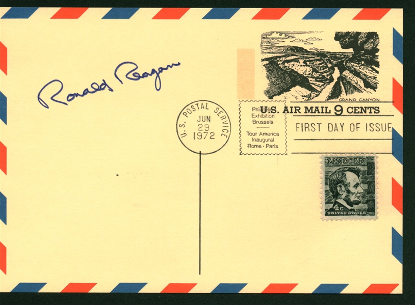 President Ronald Reagan Vintage Signed 1972 First Day Issue Mailing Envelope (Beckett/BAS Guaranteed)