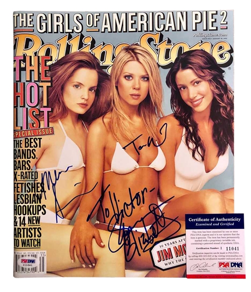 The Ladies of American Pie: Mena Suvari, Tara Reid & Shannon Elizabeth Signed Rolling Stone Magazine (PSA/DNA)