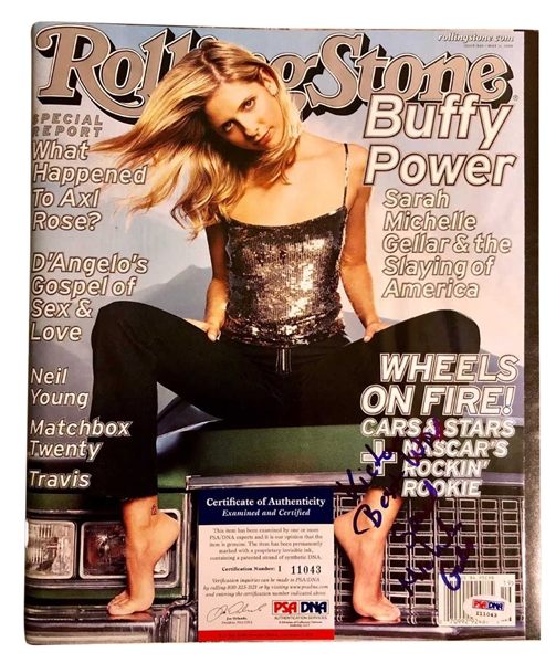 Sarah Michelle Gellar Signed & Inscribed Rolling Stone Magazine (PSA/DNA)