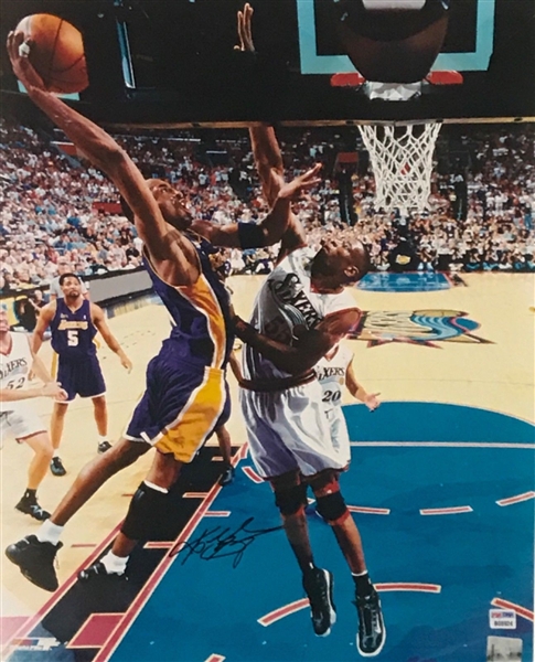 Kobe Bryant Signed 16" x 20" Color Photo w/Slam Over Mutombo! (PSA/DNA)