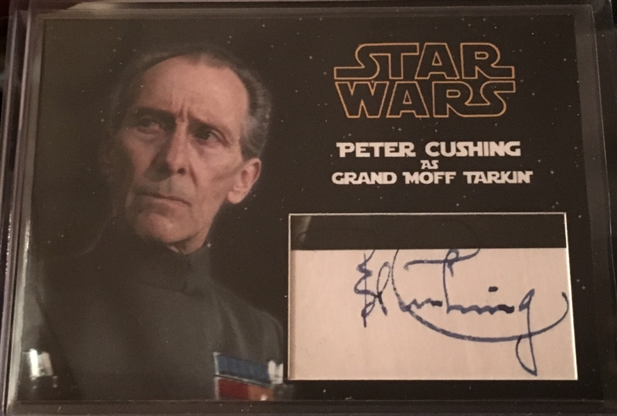 Star Wars: Peter Cushing Vintage Signed Custom Card (Beckett/BAS Guaranteed)