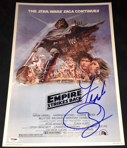 Star Wars: Frank Oz Signed 12" x 18" "The Empire Strikes Back" Poster (Beckett/BAS Guaranteed)