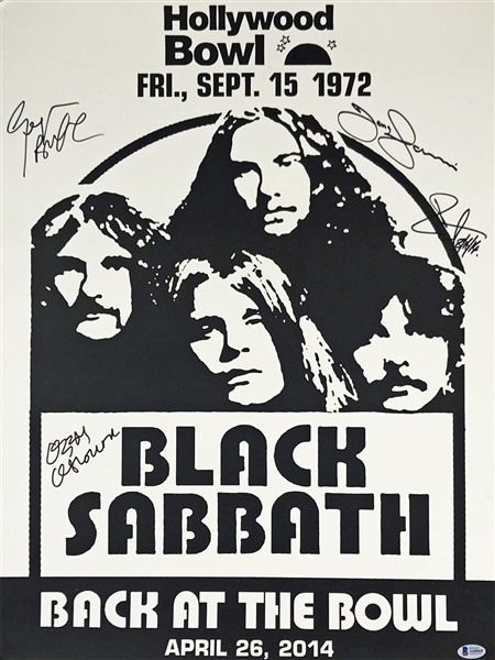 Black Sabbath Group Signed "Back at the Bowl" 18" x 24" Concert Poster (Beckett/BAS LOA)