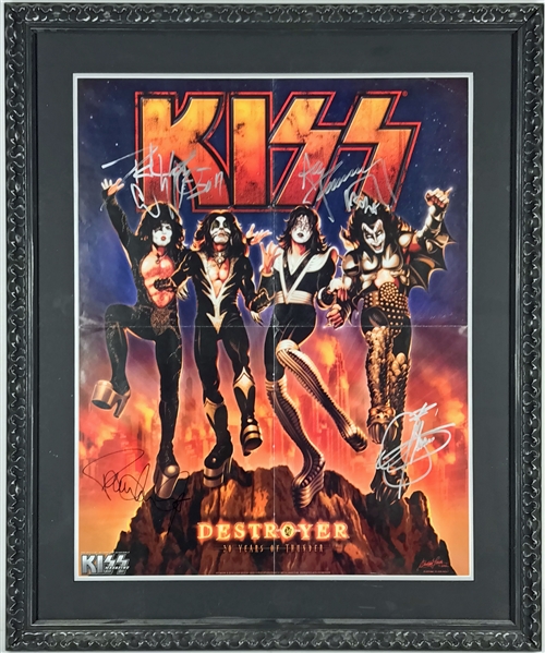 KISS Group Signed "Destroyer" 30th Anniversary Commemorative Poster in Custom Framed Display (Beckett/BAS Guaranteed)