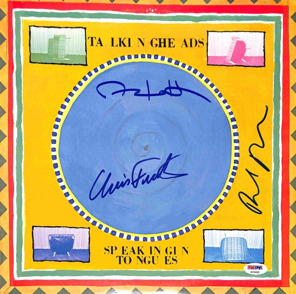 The Talking Heads Group Signed "Speaking In Tongues" Album w/ 3 Signatures! (PSA/DNA) 
