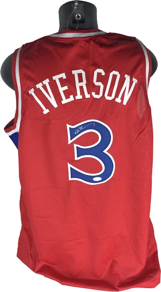 Allen Iverson Signed Rookie Style 76ers Jersey (JSA)