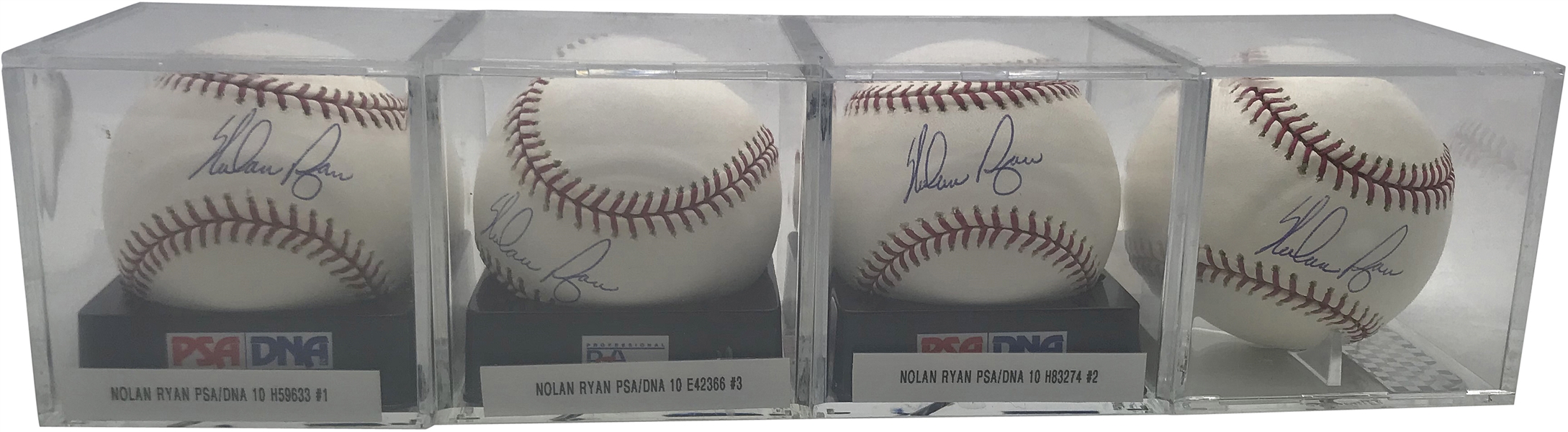 Nolan Ryan Lot of Four (4) Signed OML Baseballs PSA/DNA GEM MINT 10!