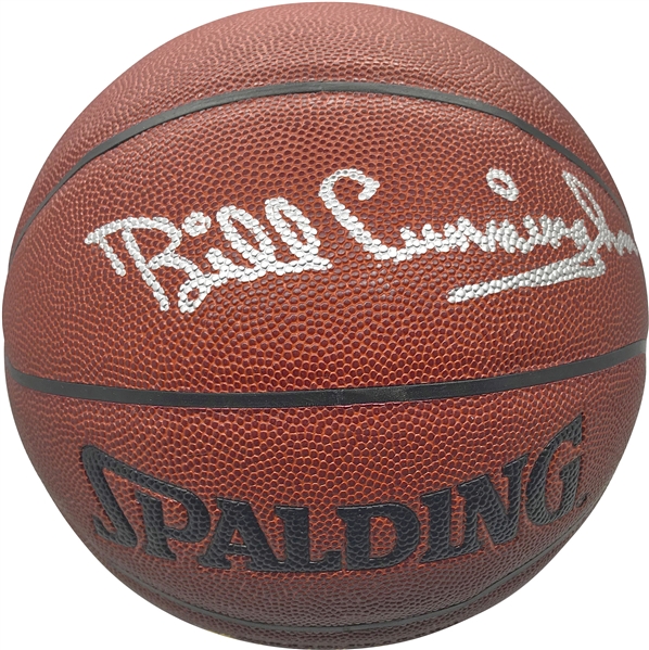 76ers: Billy Cunningham Signed Spalding NBA I/O Basketball (Beckett/BAS Guaranteed)