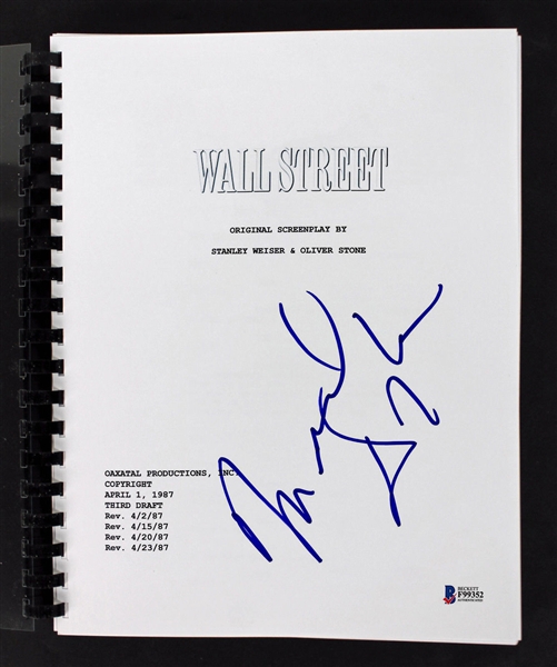 Michael Douglas Signed "Wall Street" Movie Script (Beckett/BAS)