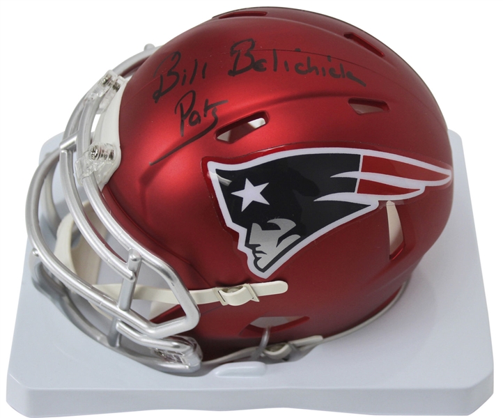 Bill Belichick signed "Pats" Patriots Blaze Mini Helmet (BAS/Beckett)