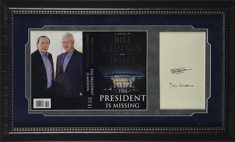Bill Clinton and James Patterson Signed "The President is Missing" Book Page Display (Beckett/BAS Guaranteed)