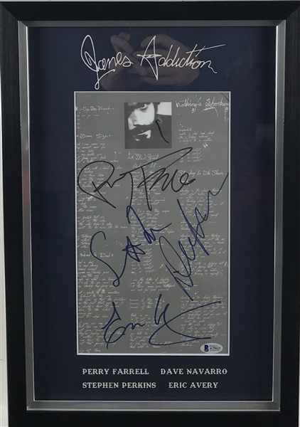 Janes Addiction Group Signed 13" x 19" Display w/ 4 Signatures! (Beckett/BAS)