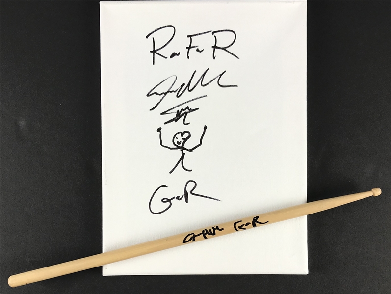 Guns N Roses: Steven Adler Signed Lot with Hand Drawn Sketch & Drumstick (Beckett/BAS Guaranteed)