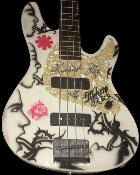 The Red Hot Chili Peppers Incredible Group Signed Ibanez Bass Guitar w/ Custom Airbrushed Artwork! (Beckett/BAS Guaranteed)