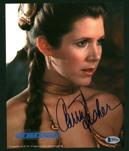 Star Wars: Carrie Fisher Signed 8" x 10" Star Wars Celebration Color Photograph (Beckett/BAS)