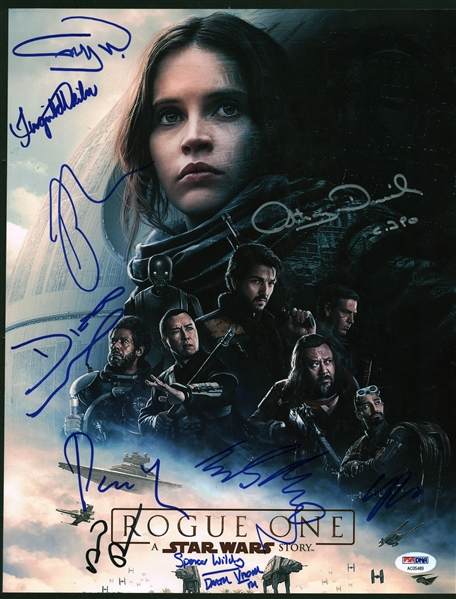 Star Wars Rogue One Cast Signed 11" x 14" Photograph w/ Luna, Daniels & Others (Beckett/BAS)