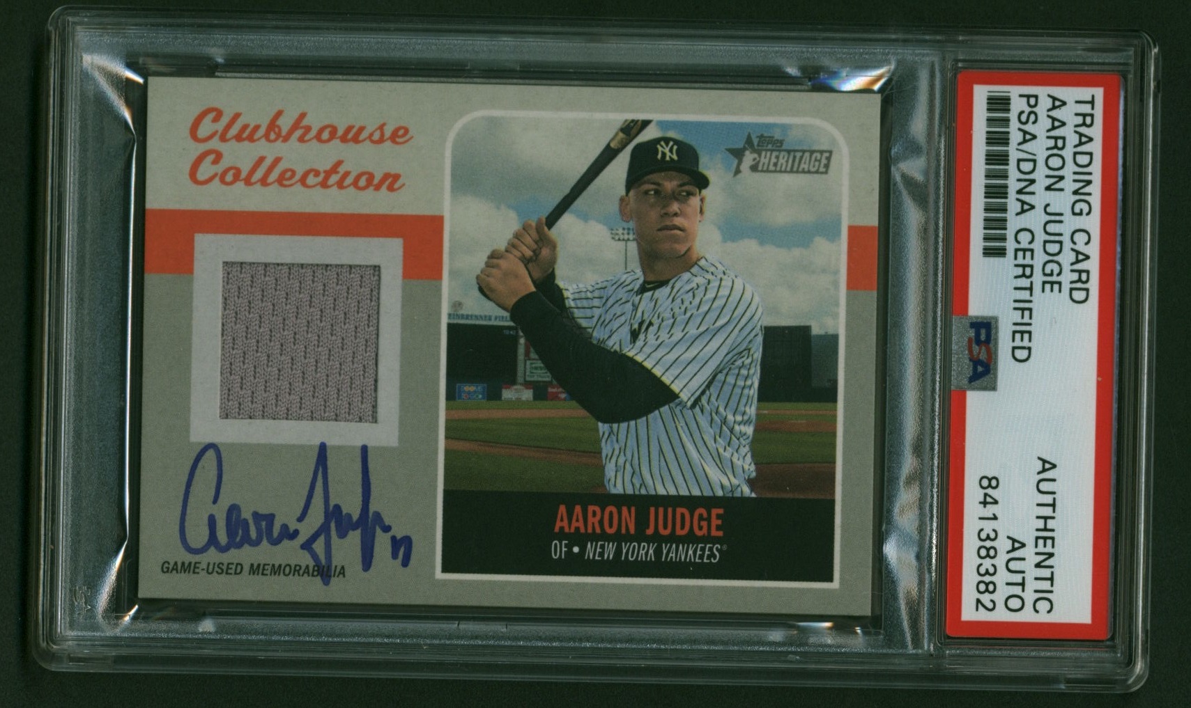 Lot Detail Aaron Judge Near Mint Signed Topps Heritage Clubhouse