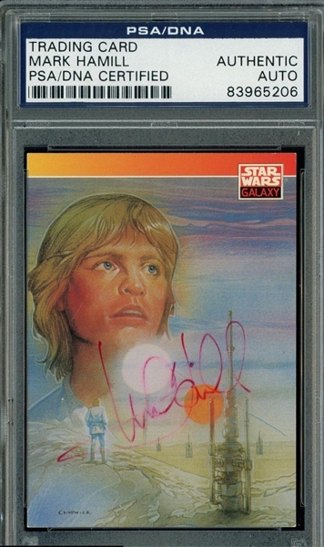Star Wars: Mark Hamill Signed 1993 Star Wars Galaxy Trading Card (PSA/DNA Encapsulated)