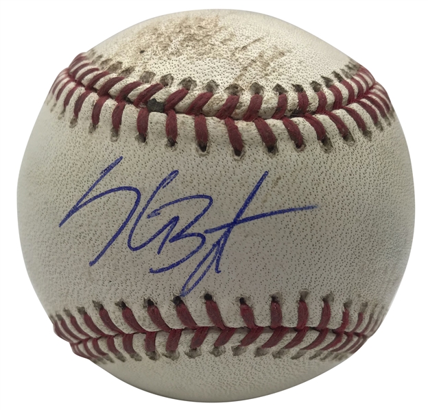 Kris Bryant Signed & Game Used OML Baseball from 5-15-15 Game vs. Pirates (Bryant Hits 4th Career HR)(JSA & MLB Holo)