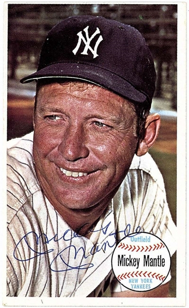 Mickey Mantle Near-Mint Signed 1964 Topps Giant Baseball Card (JSA)