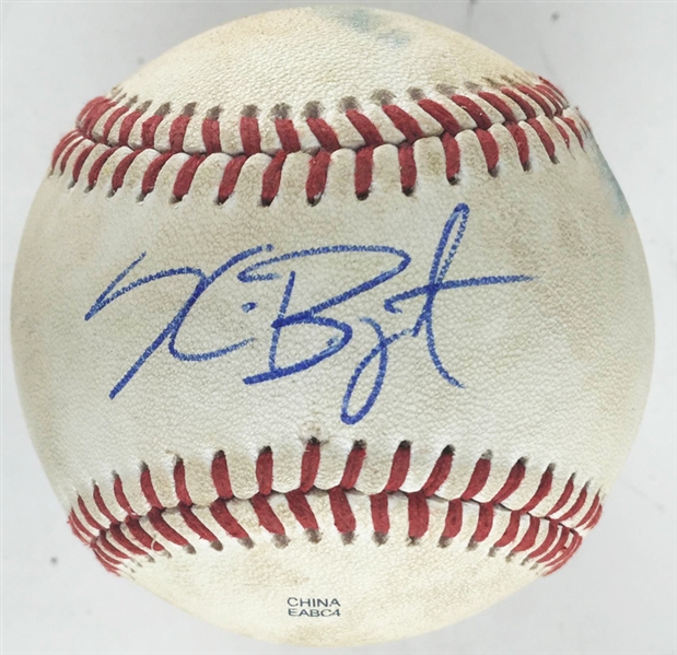 Kris Bryant Signed Game Used Northwest League Baseball (PSA/DNA)
