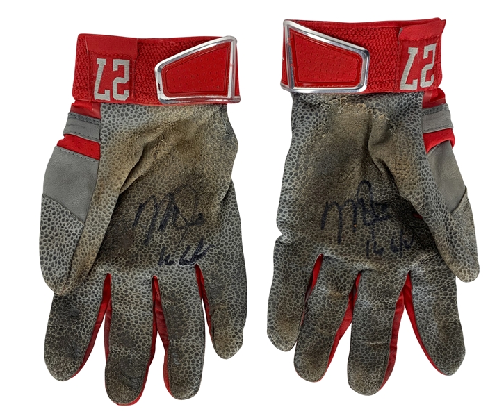 Mike Trout Signed & Game Used 2016 MVP Batting Gloves w/ Exact Style Match! (JSA & Anderson Authentics)