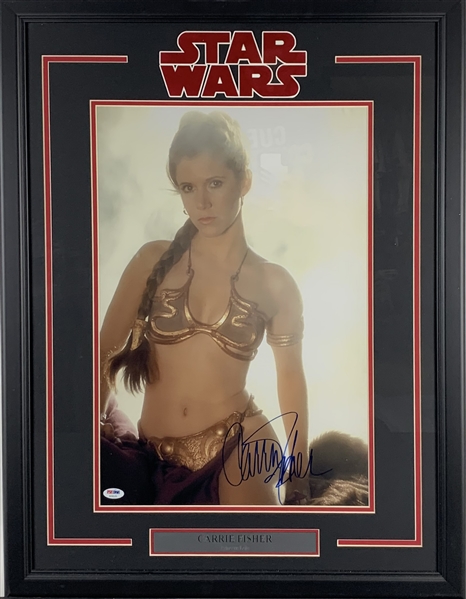 Star Wars: Carrie Fisher Exceptionally Signed 16" x 20" Slave Leia Photograph (PSA/DNA)