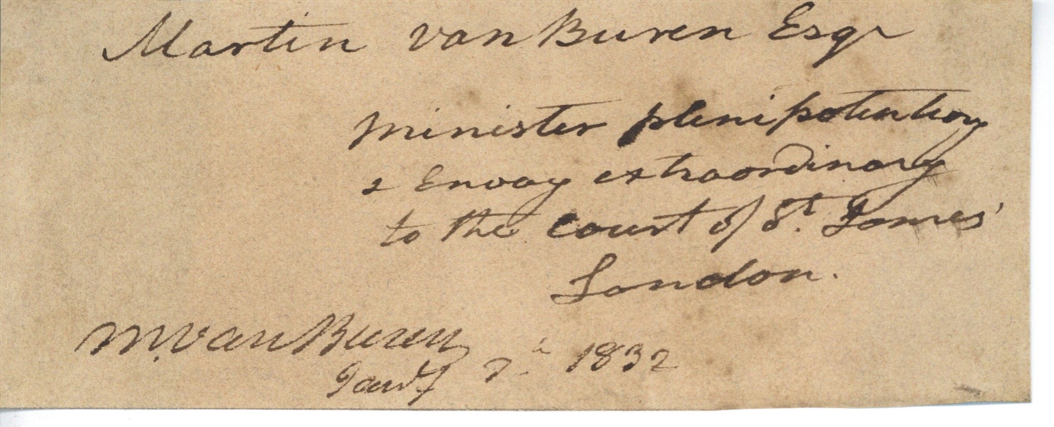 President Martin Van Buren Signed & Dated 2.5" x 4" Document Clipping (Beckett/BAS)