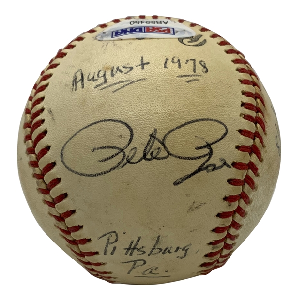 Pete Rose Signed & Game used 1978 ONL Baseball During 44 Game Hit Streak! (PSA/DNA)